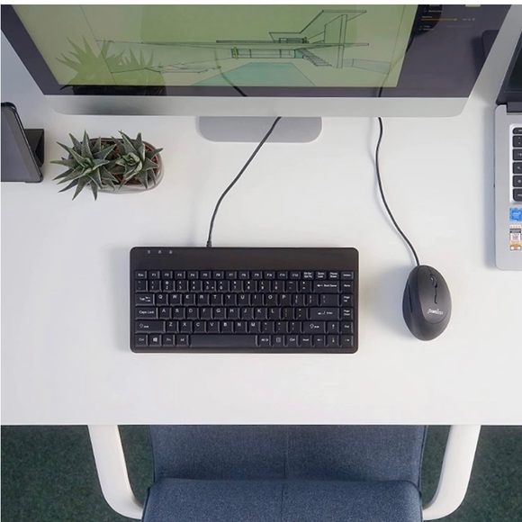 Perixx PERIBOARD-409U Wired USB Mini Keyboard, Black, US English Layout - Picture 3 of 6